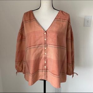 Madewell Plaid Long Sleeve Top / Size XL